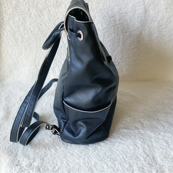 Vera Bradley Faux Leather Black Drawstring Backpack - Picture 7 of 12